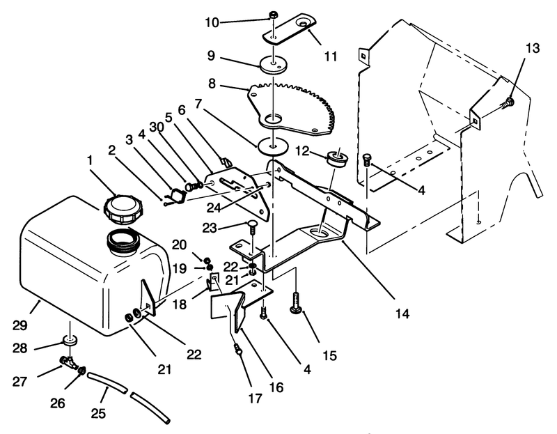Fuel Tank And Steering Bracket Assembly