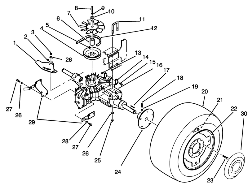 Rear Wheel And Transmission Assembly