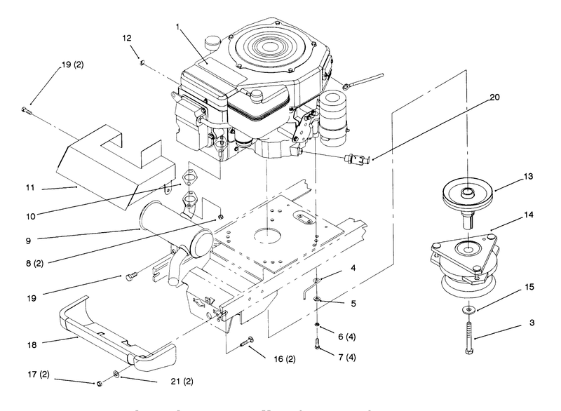 Single Cylinder Engine Muffler And Pto