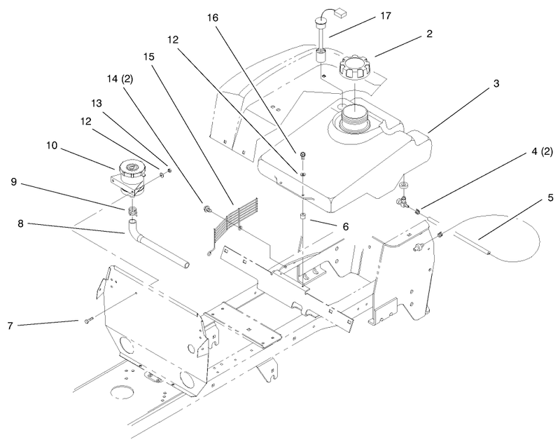 Fuel Tank and Hydro Reservoir Assembly