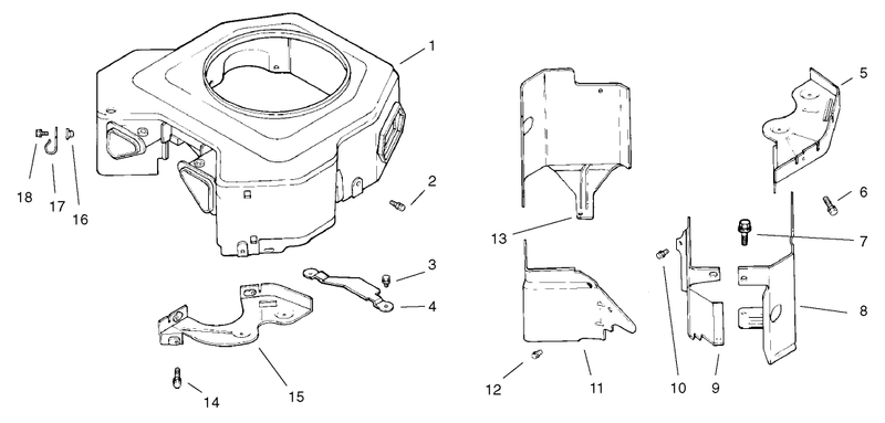 Blower Housing And Baffle Assembly Kohler Cv18s Ps 61528 And Cv18s Ps 61529