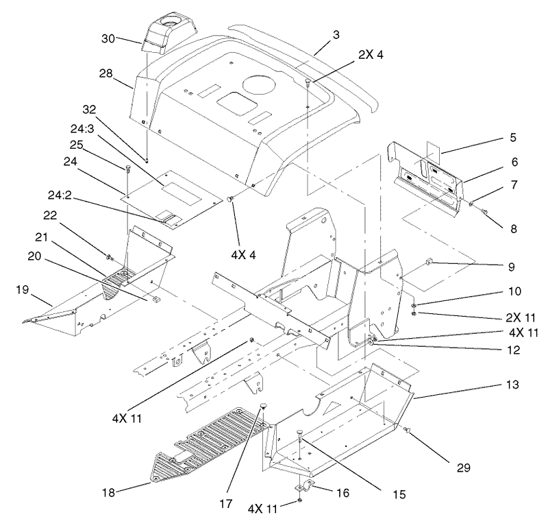 Fender and Footrest Assembly