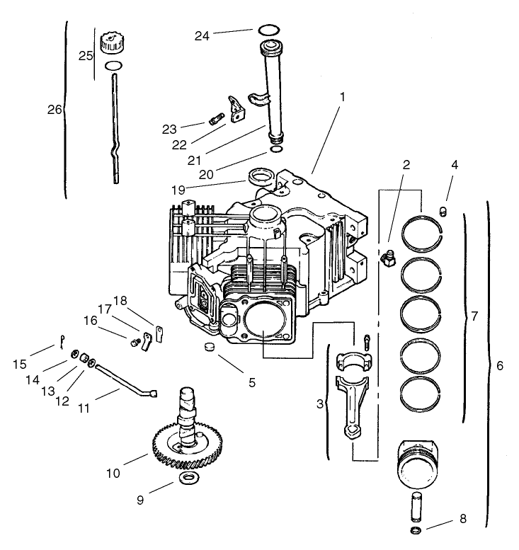 Group 2 Crankcase Assembly Kohler Model No CV18S 61529