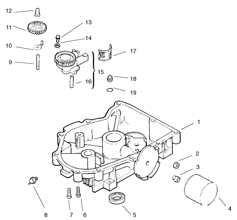 Group 3 Oil Pan Lubrication Assembly Kohler Model No CV18S 61529