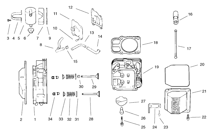 Group 4 Head Valve Breather Assembly Kohler Model No CV18S 61529