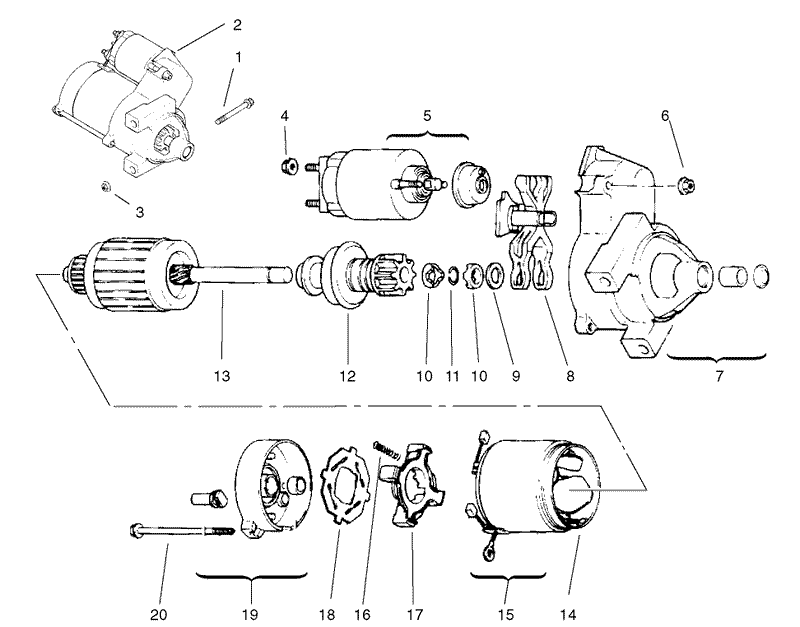 Group 7 Starter Assembly Kohler Model No CV18S 61529
