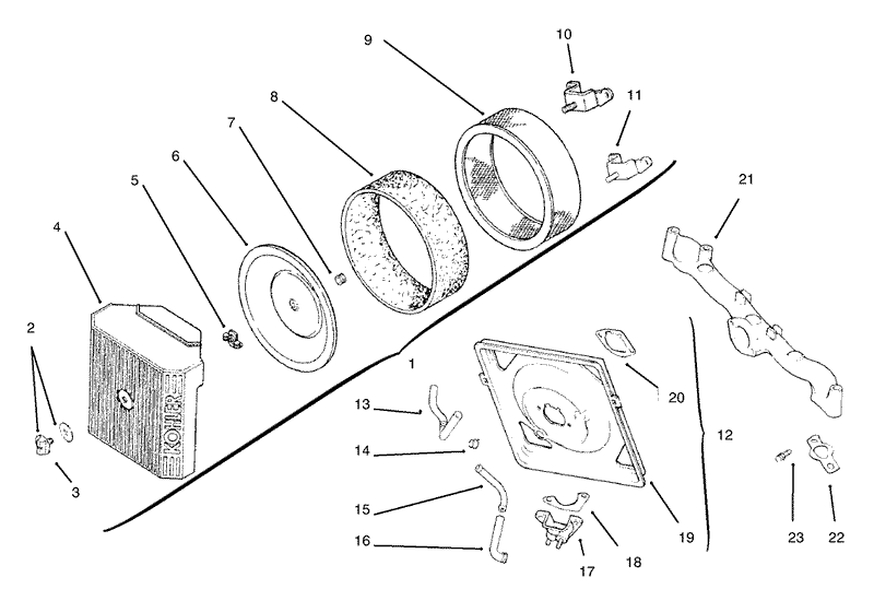 Group 10 Air IntakeFiltration Assembly Kohler Model No CV20S 65531 and CV20S 65532