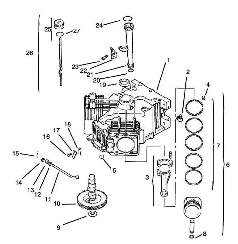 Group 2 Crankcase Assembly Kohler Model No CV20S 65531 and CV20S 65532