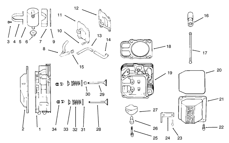 Group 4 HeadValveBreather Assembly Kohler Model No CV20S 65531 and CV20S 65532