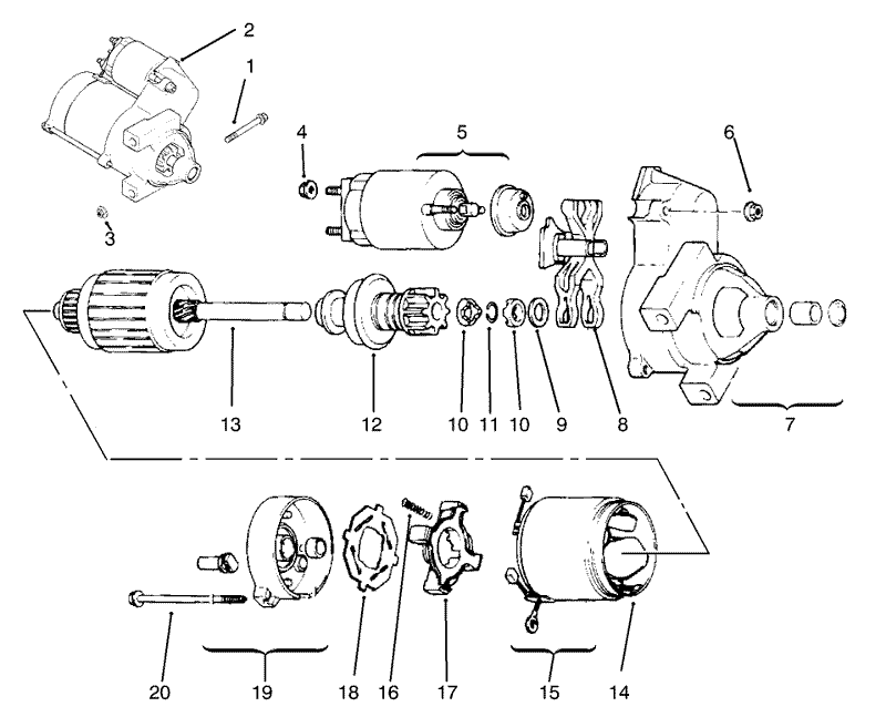 Group 7 Starter Assembly Kohler Model No CV20S 65531 and CV20S 65532