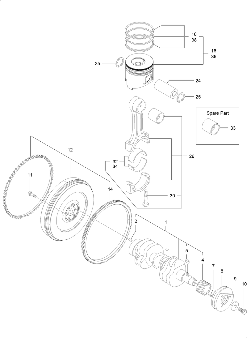 Crankshaft and Piston Assembly