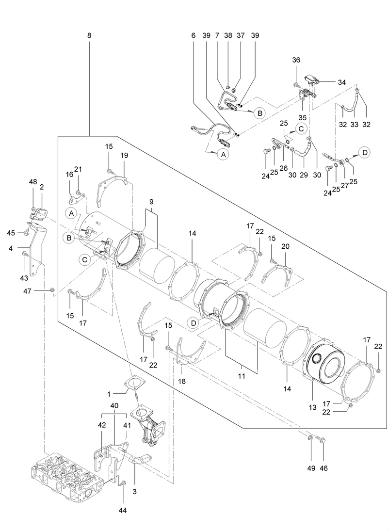 Diesel Particulate Filter DPF Assembly