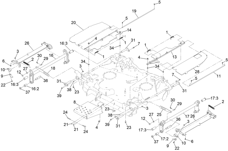 Center Deck Cover and Torsion Assembly