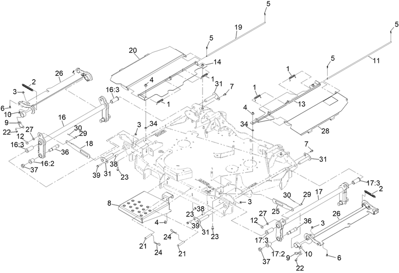 Center Deck Cover and Torsion Assembly