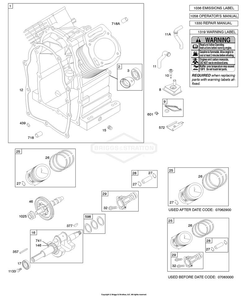 Crankshaft, Cylinder, Camshaft, Piston/Rings/Connecting Rod