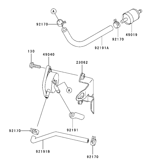 Fuel TankFuel Valve Assembly Kawasaki FH541V AS04
