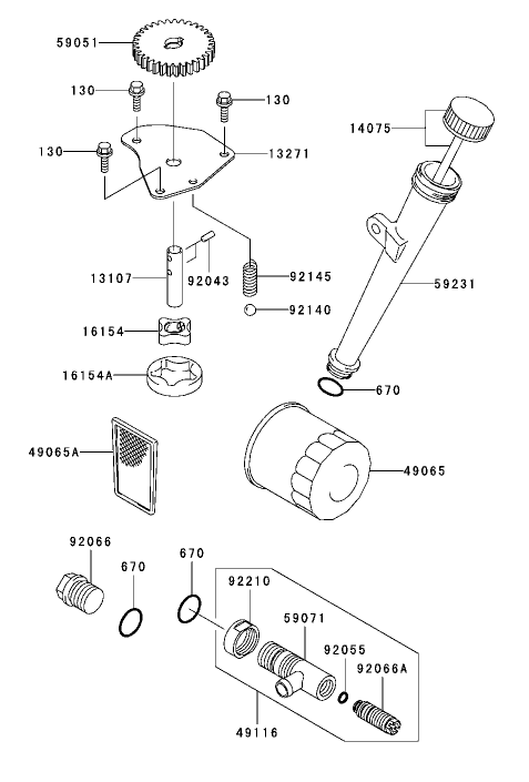 Lubrication Equipment Assembly Kawasaki FH541V AS04