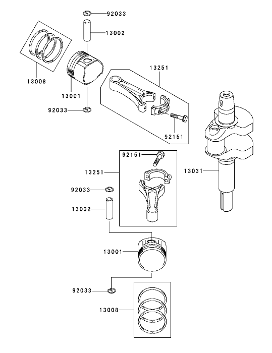 PistonCrankshaft Assembly Kawasaki FH541V AS04