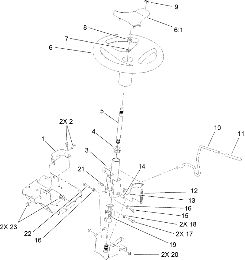 Steering Wheel and Tilt Assembly
