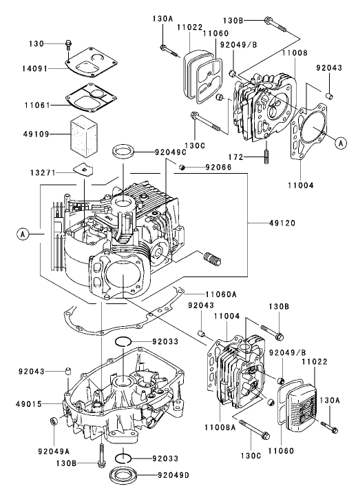 Cylinder Crankcase Assembly Kawasaki FH580V AS06