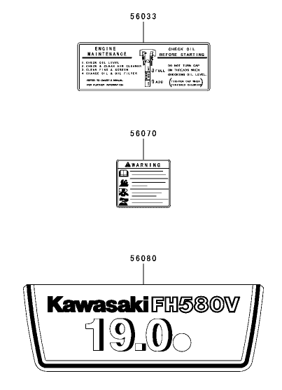 Decal Assembly Kawasaki FH580V AS06