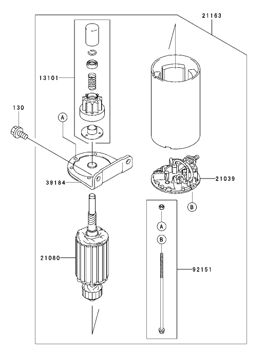Starter Assembly Kawasaki FH580V AS06
