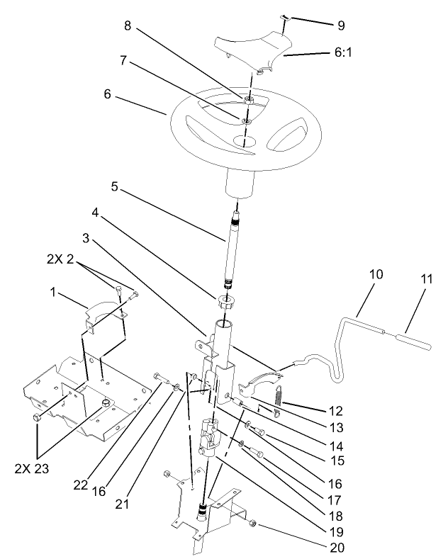 Steering Wheel and Tilt Assembly