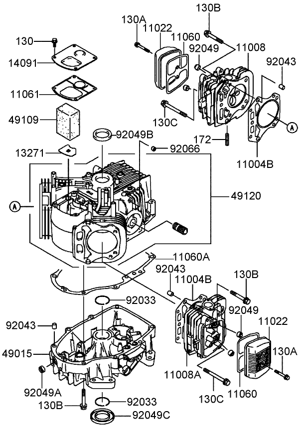 CylinderCrankcase Assembly Kawasaki FH541V BS04