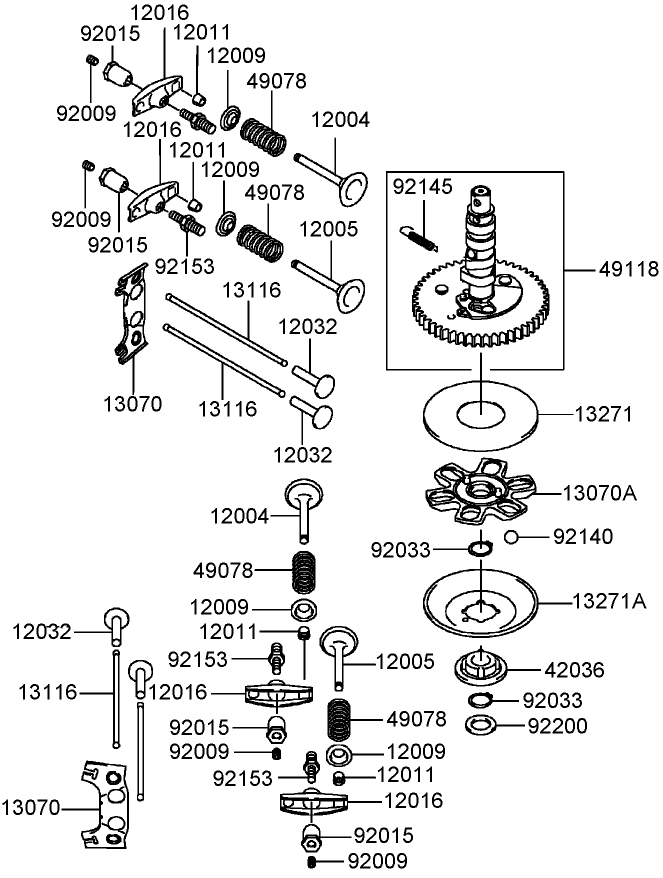 Valve and Camshaft Assembly Kawasaki FH541V DS04