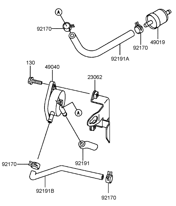 Fuel Tank and Valve Assembly Kawasaki FH580V BS06