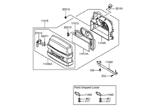 Air Filter and Muffler Assembly Kawasaki FH580V-DS06