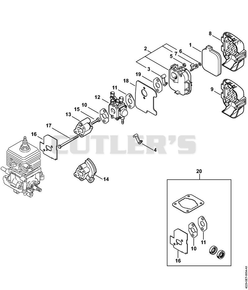 Carburetor, Air filter BG 46-DZ