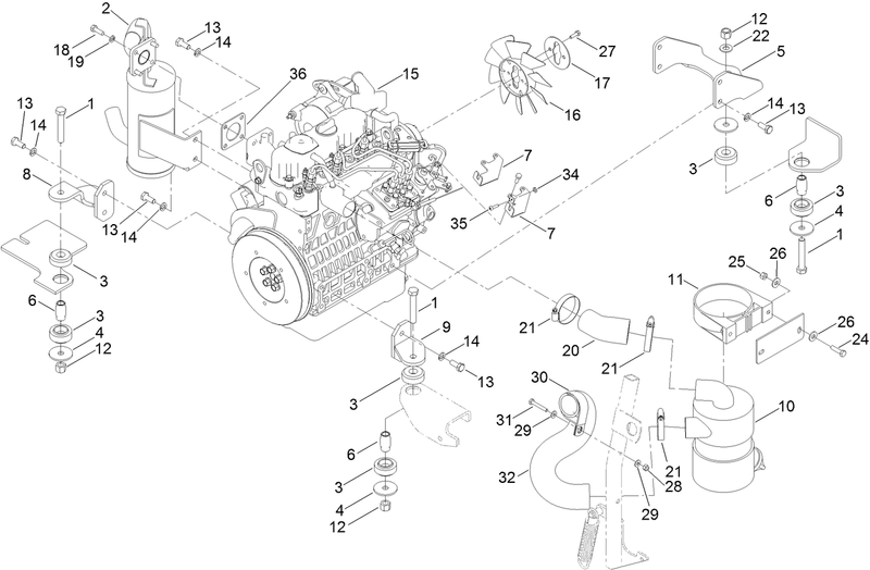 Engine Exhaust and Air Intake Assembly