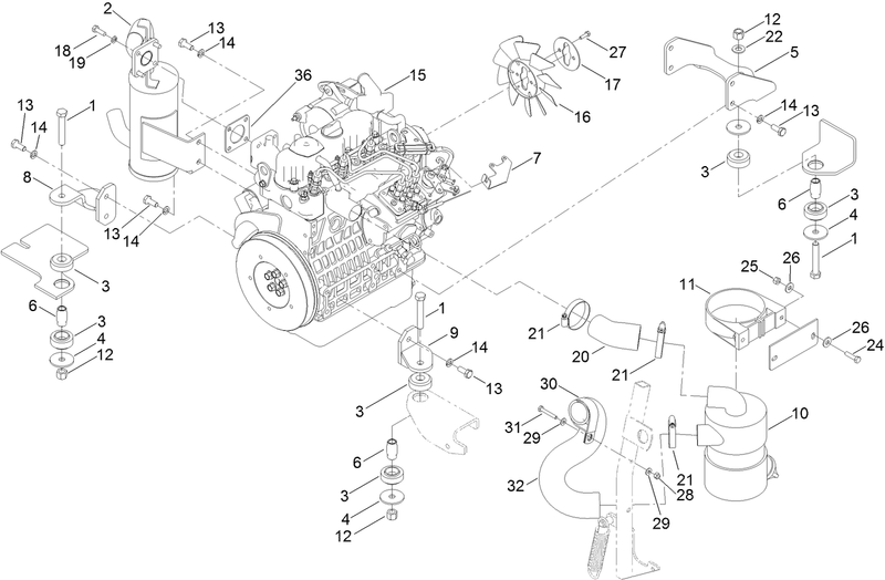 Engine Exhaust and Air Intake Assembly