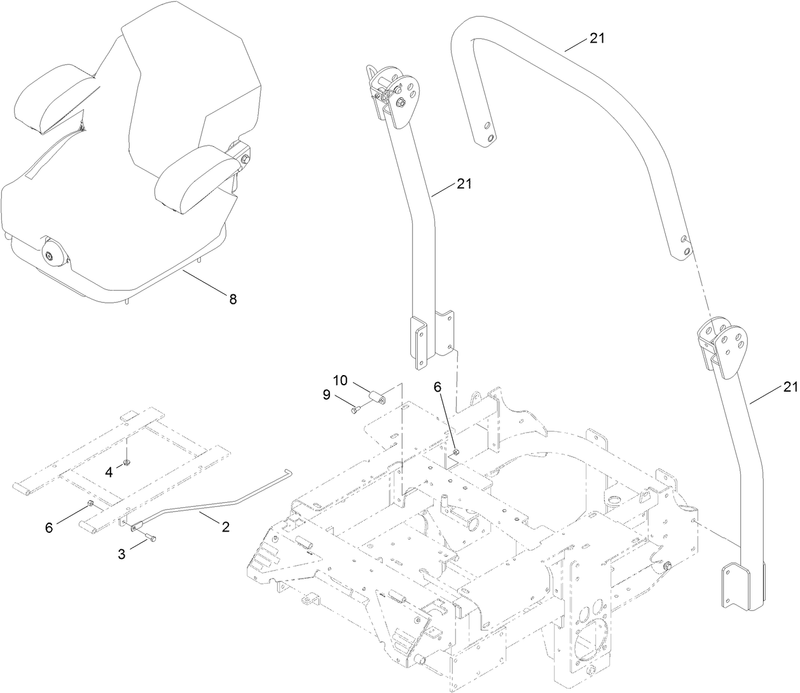Seat and Roll Over Protection System Assembly