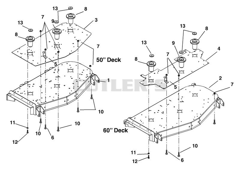 50" & 60" Deck And Spindles