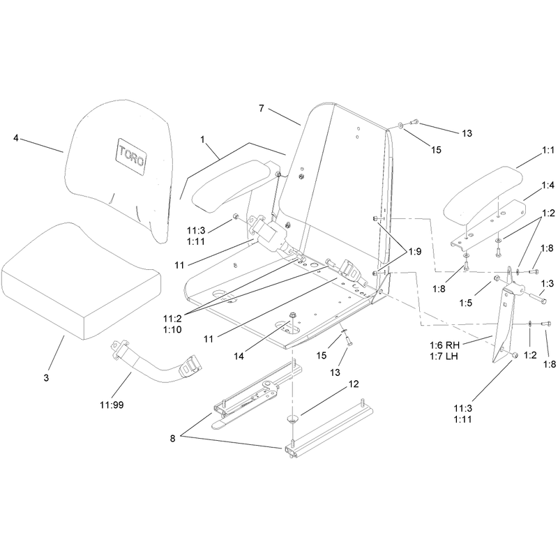 Seat and Bracket Assembly No 110-0446