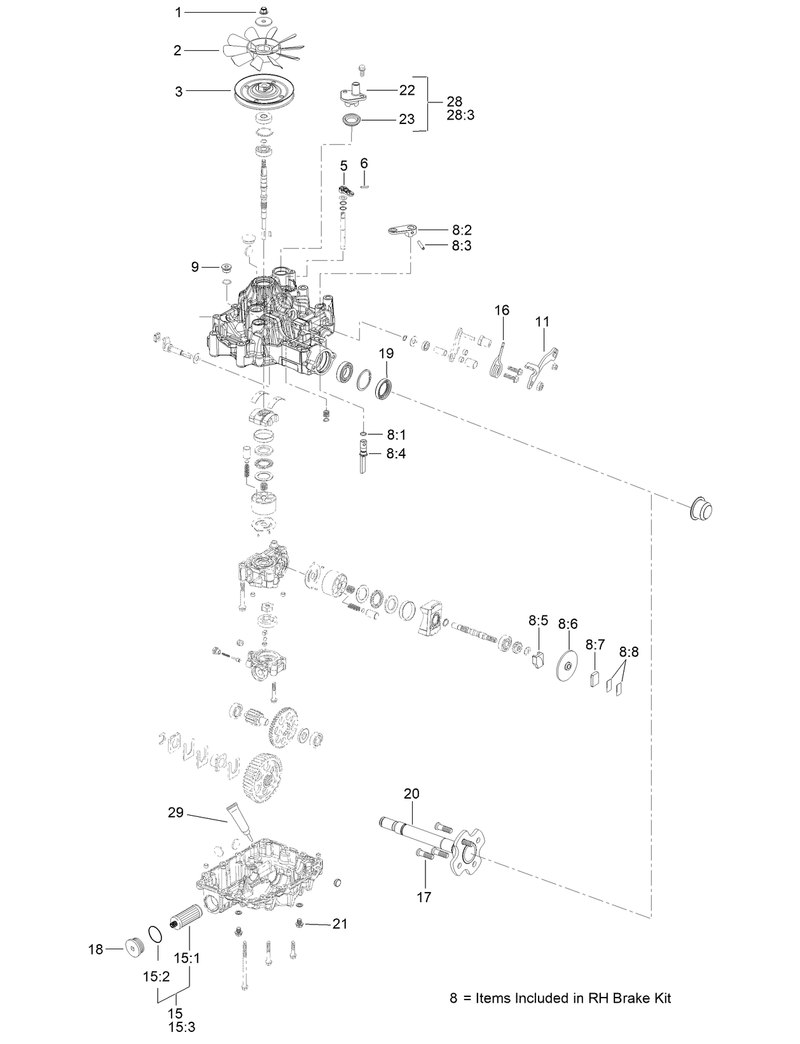 RH Transmission Assembly No 138 5839