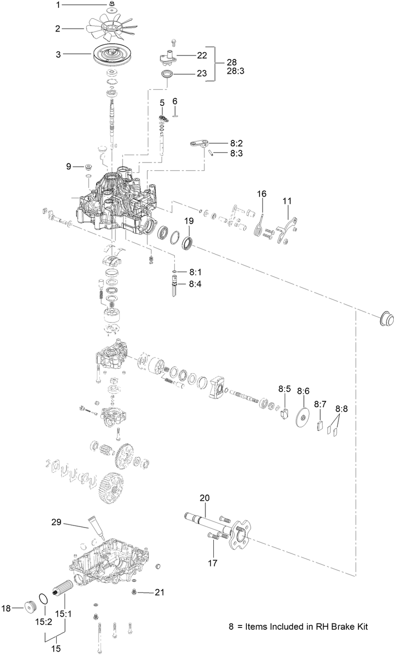 RH Transmission Assembly No 138 5839