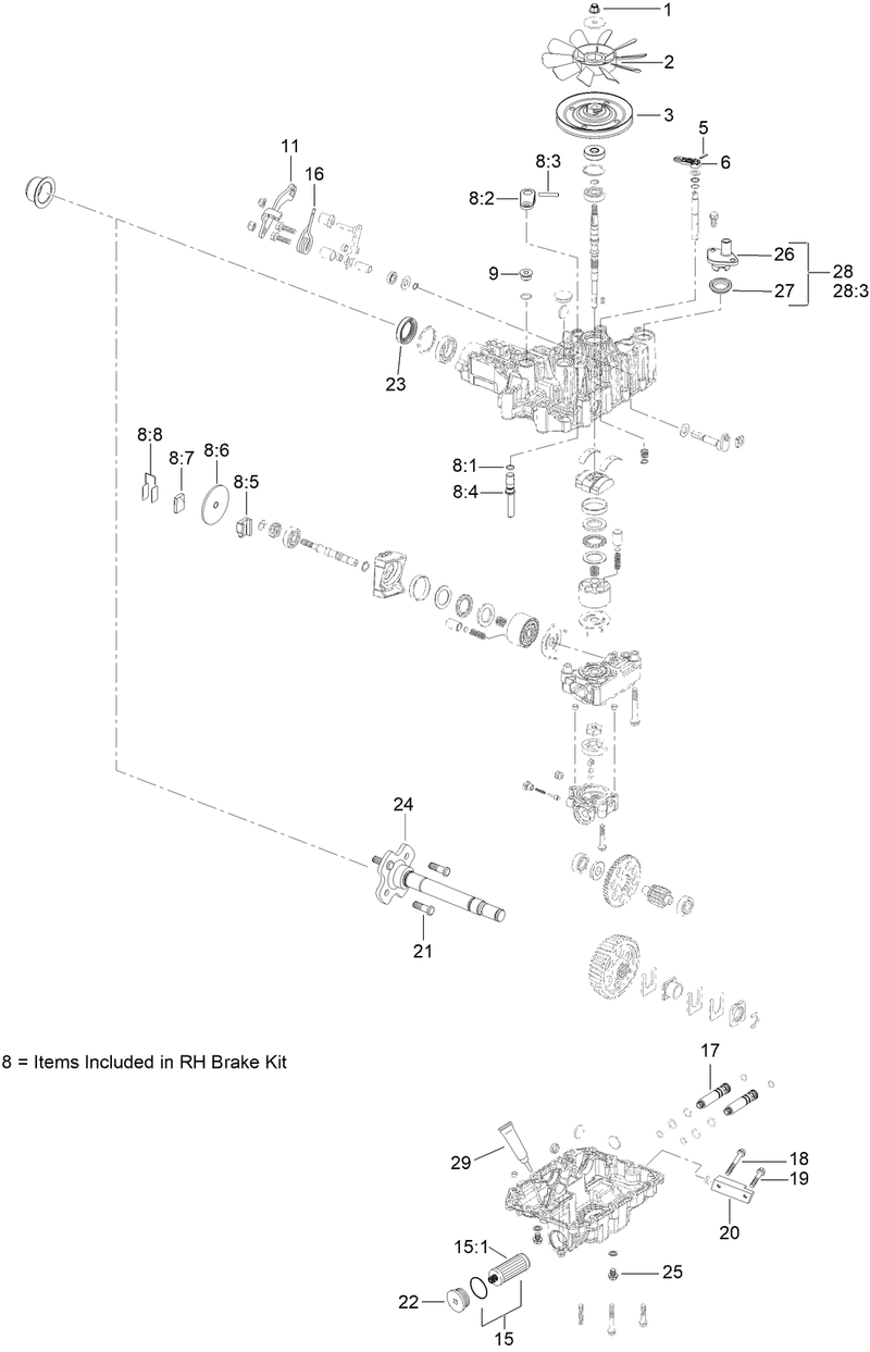 LH Transmission Assembly No 138 5840