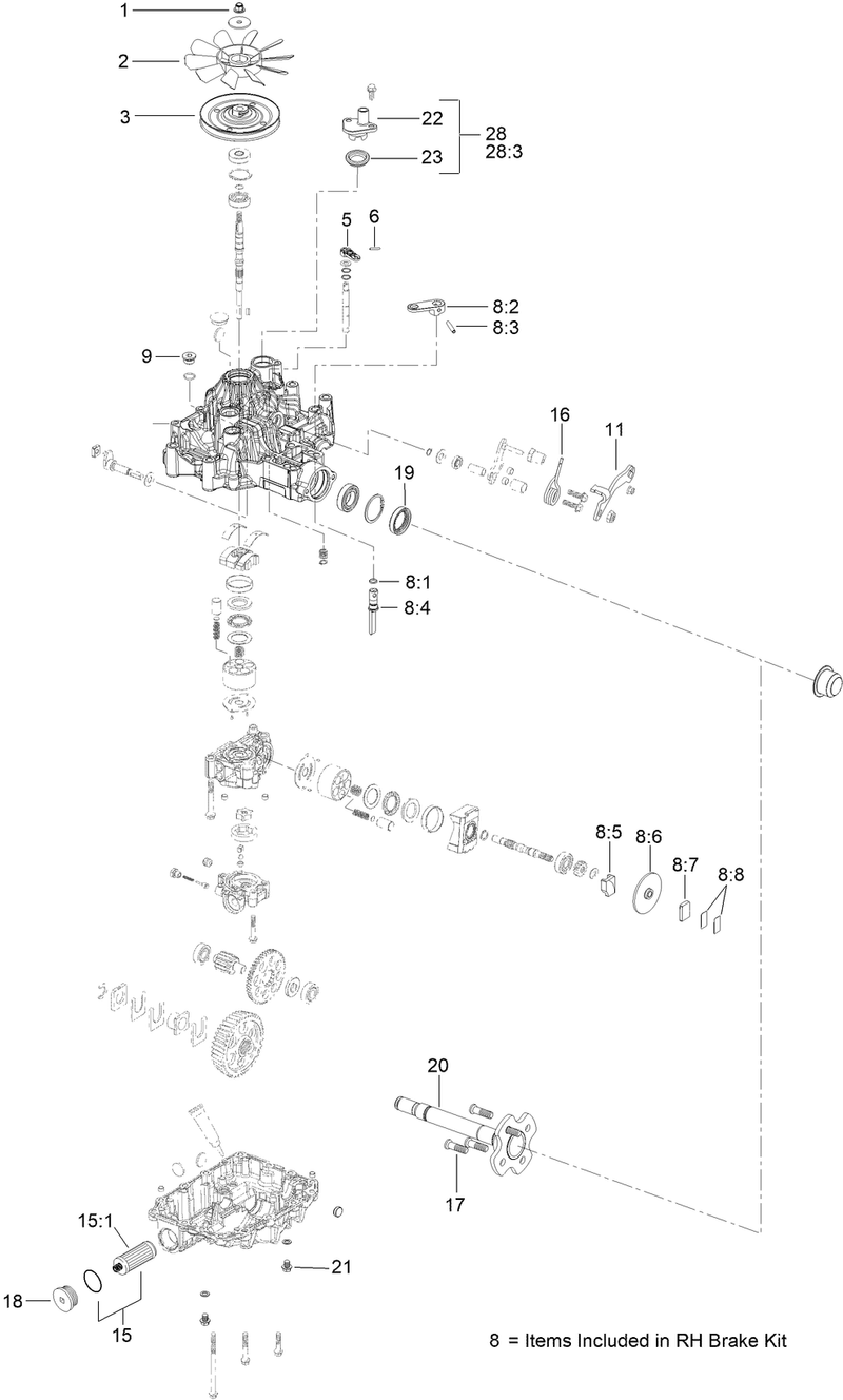 RH Transmission Assembly No 138 5839