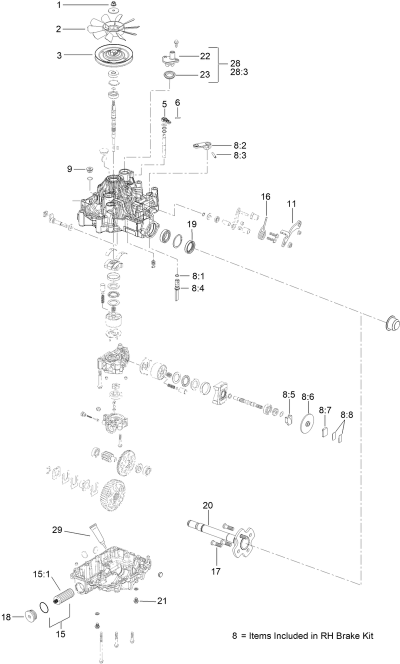 RH Transmission Assembly No 138 5839