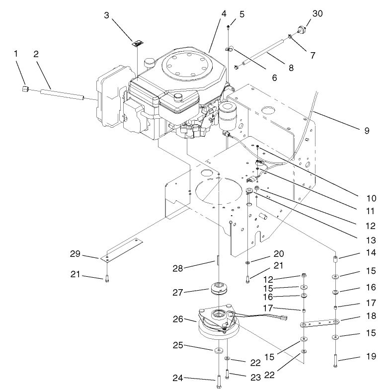 Engine and Clutch Assembly