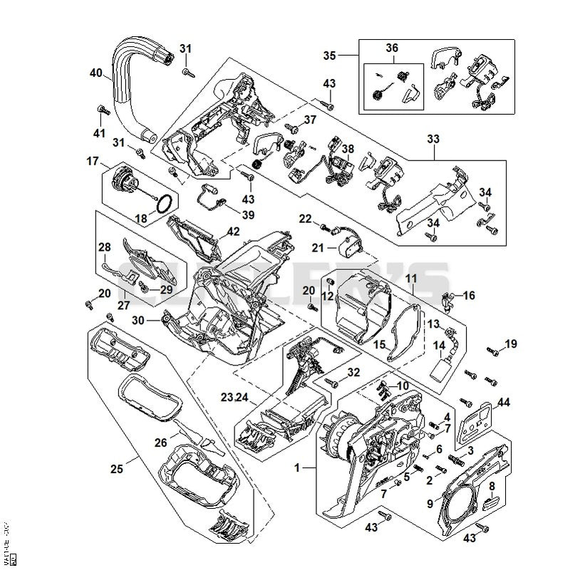 Electric motor, Electronic module, Handle housing