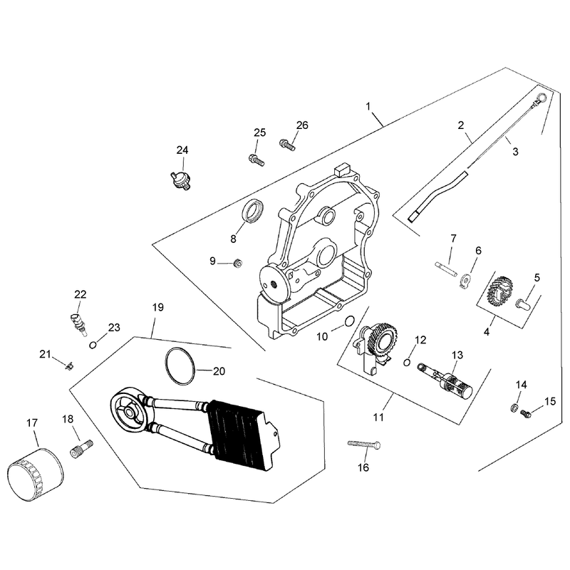Oil Pan and Lubrication Assembly Kohler CH745-0007