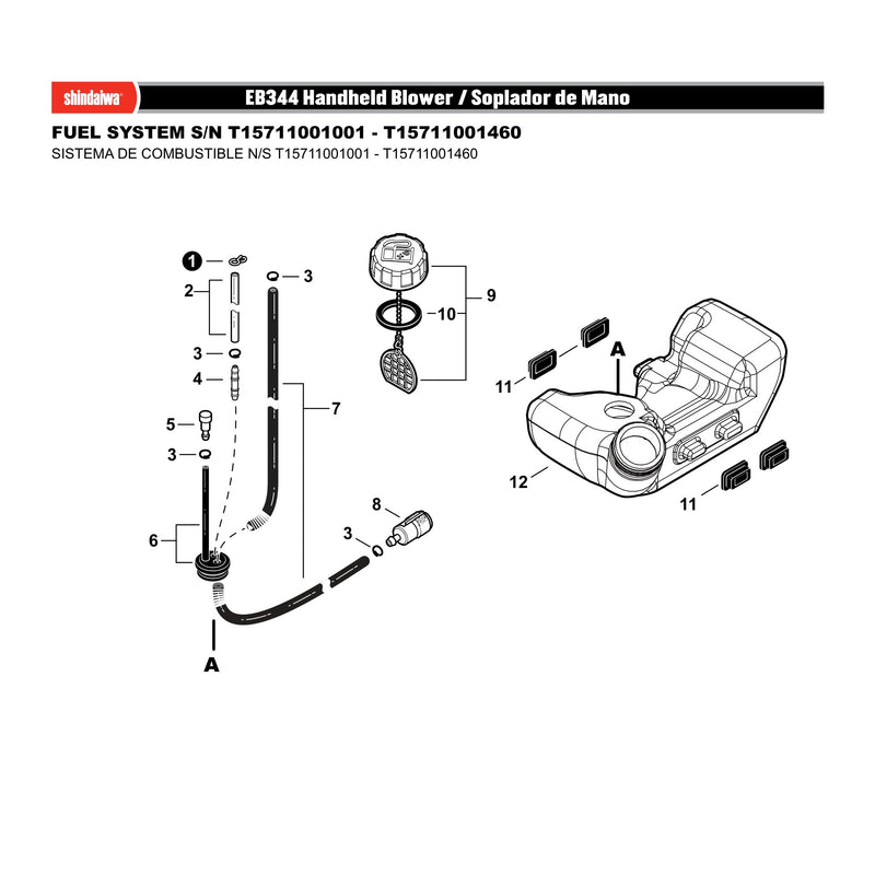 FUEL SYSTEM S/N T15711001001 - T15711001460