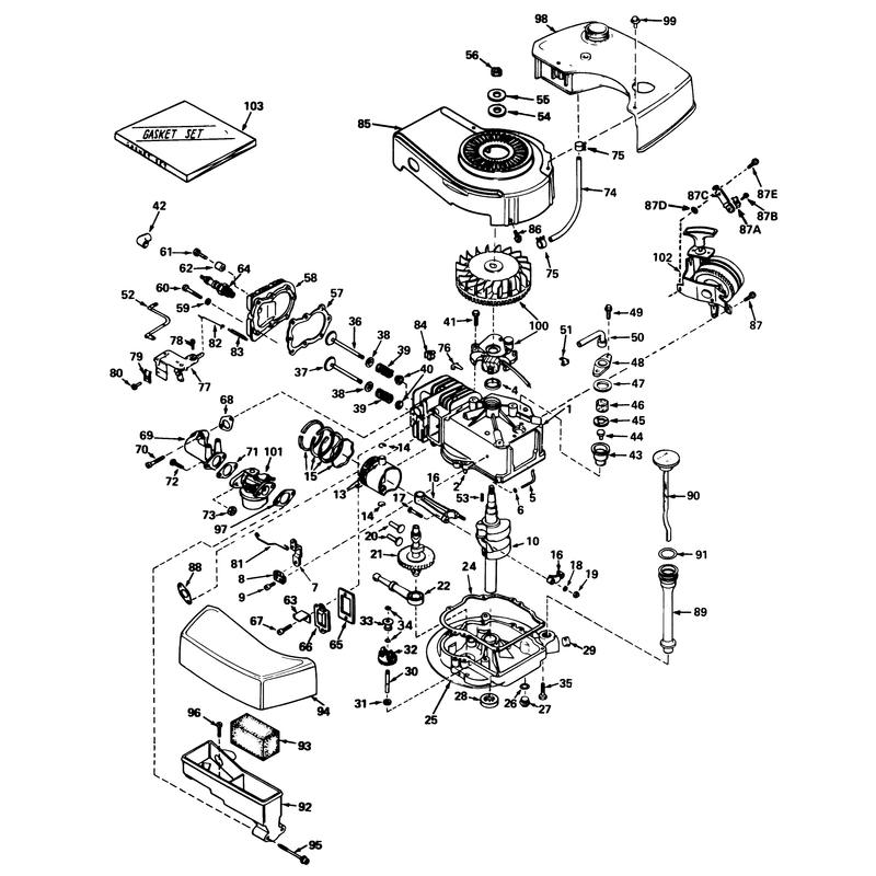 Engine Tecumseh Model Tnt100-10047