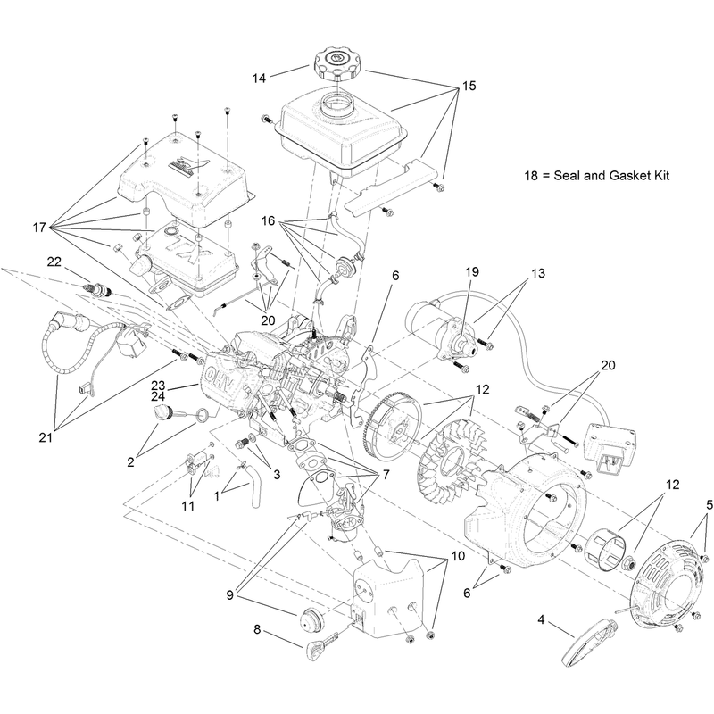 Electric Start Engine Component Assembly No. 119-1995