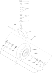 Caster Wheel and Fork Assembly