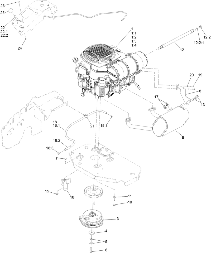 Engine Clutch and Muffler Assembly